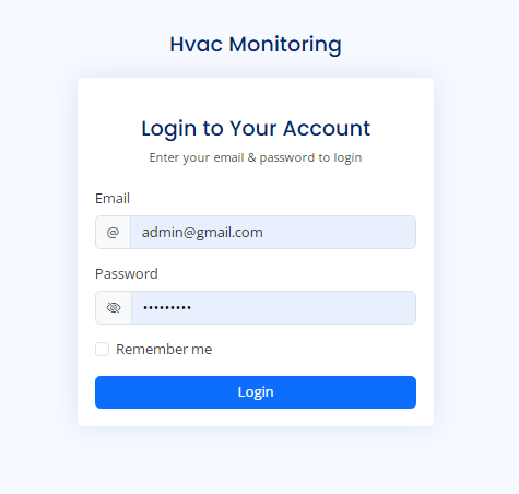 HVAC monitor login
